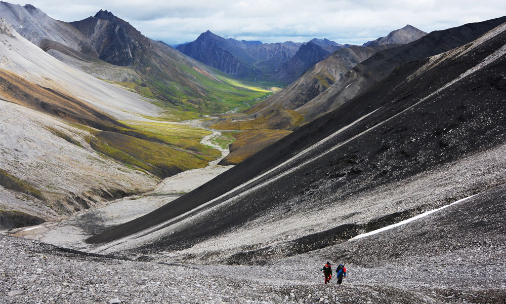 Photo of hikers in the Arctic