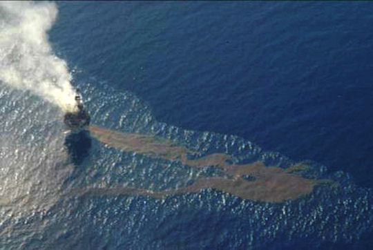 oil spill in open ocean