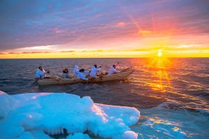 Photo of hikers in the Arctic